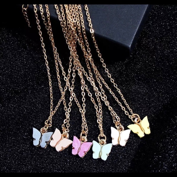 Gold Necklace with Butterfly Accent - Picture 1 of 8